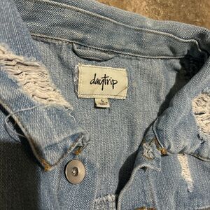 Daytrip Distressed Jean Jacket - Size L
